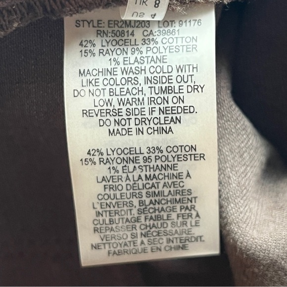 Elie Tahari Azella Pants Brown Skinny Leg Waxed Mid Rise Ankle Jeans Trousers 4 - Picture 6 of 14